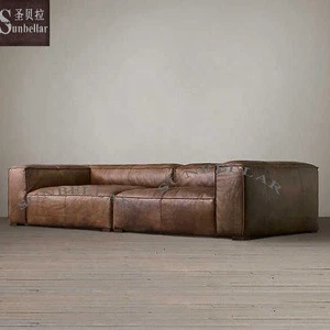 luxury vintage leather couch living room sofa corner sofa rh style foshan sofa