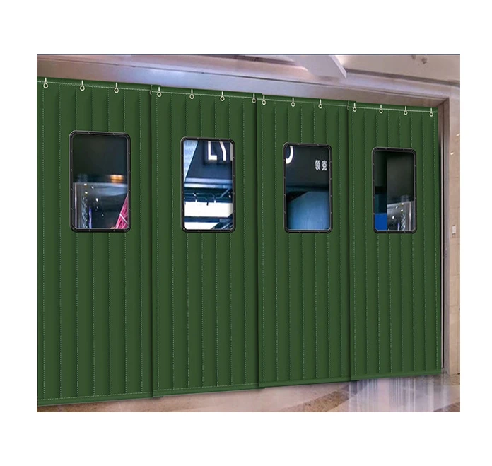 Manufactory Wholesale Windproof Oxford Cloth Cotton Door Curtain With Pvc Transparent Window