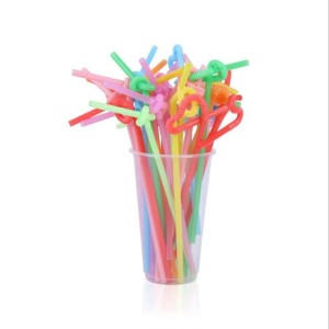 Manufacture Wholesale Color Art Disposable Plastic Straws Bending Modeling Straws Creative Straws