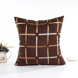 Manufacturer supply chenille metallic yarn jacquard decorative pillow case cushion cover