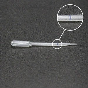 Medical Laboratory Plastic Blood Transfer Pasteur Pipette with 100ul Blue Line, 80mm Length Dropper
