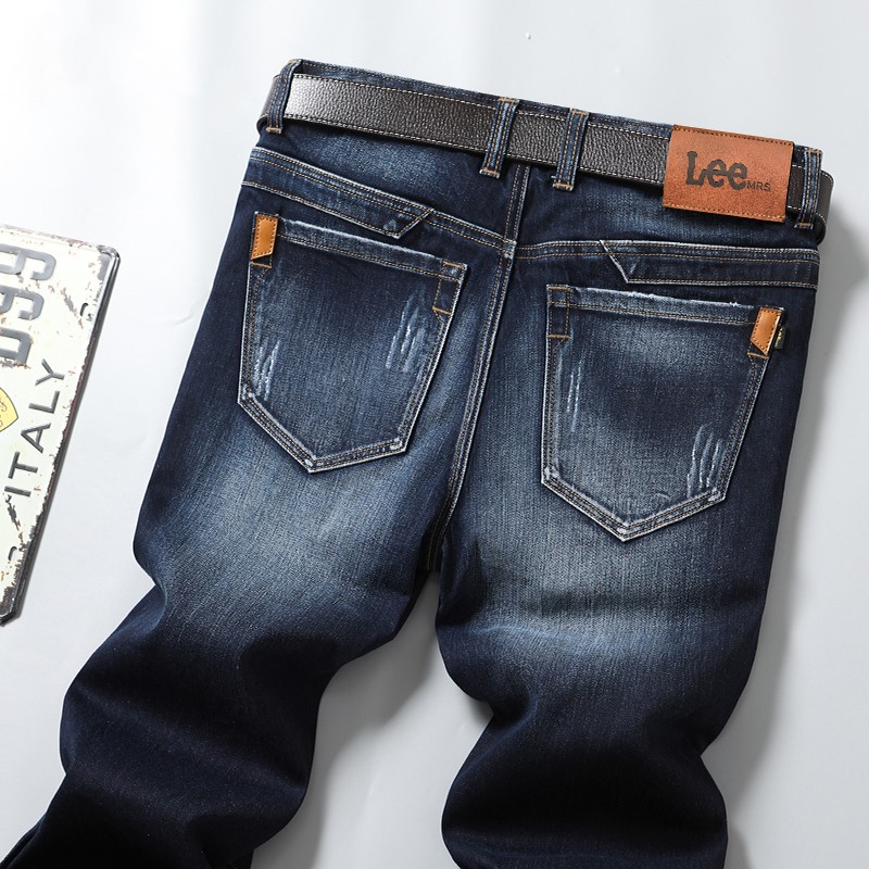 men loose fit jeans Straight pants Pattern  Label Typesetting package Simple five-pocket style mens jeans