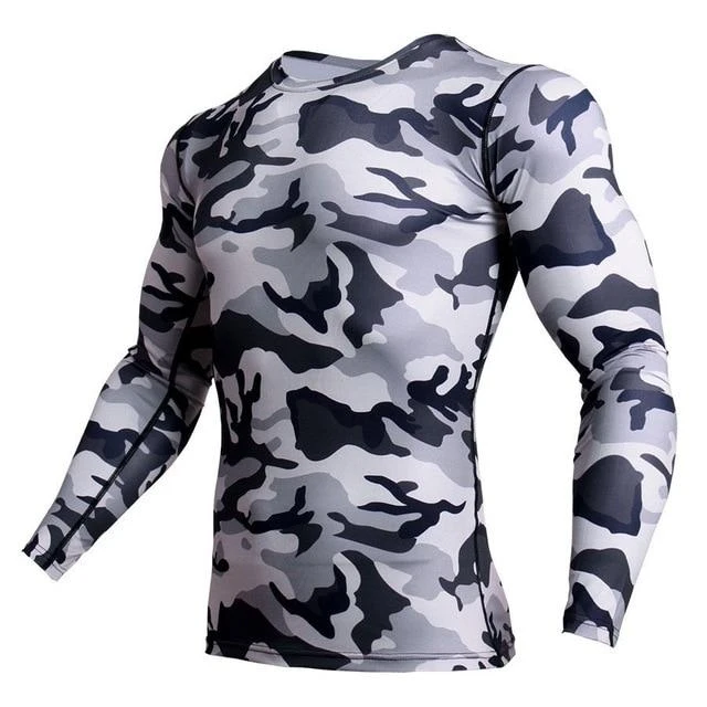 Men Sports Gym Workout Running Jogging shirt sublimation short sleeve Rash Guard Camo Compression wears