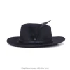 Men Women Wide Brim Wool Fedora Hat Black Felt Hat