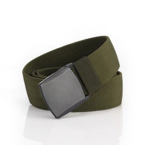 Mens Military Tactical Web Belt, Nylon Canvas Webbing Plastic Buckle Belt