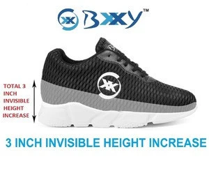 MENS SPORTS AND CASUAL 3 INCH INVISIBLE HEIGHT INCREASING SHOES ON LIGHT WEIGHT RUBBER SOLE