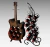 metal and wood guitar wine rack holder for home use or bar