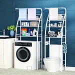 Metal Organizer Shelf toilet towel shelf Storage Racks Toilet Washing Machine Rack For Bathroom Corner Stand With 3 Tier Shelves