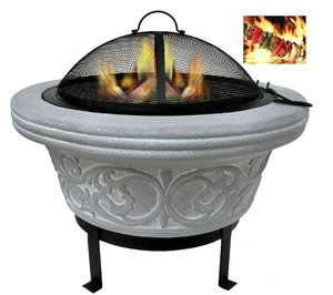 MGO Free sampleGarden BBQ Wood Burning Outdoor Fire Pits Custom Size Fire Bowl with Screen and Cover