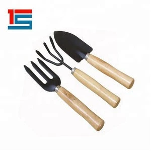 Mini 3 pcs gardening hand tool sets for weeding including trowel and fork