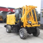 mobile hydraulic screw type pile driver machine guardrail post for highway Installation barrier