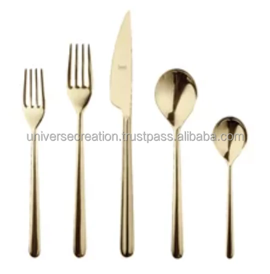 Modern 18/0 stainless steel cutlery set  metal handle fruit knife and fork