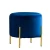 Import Modern Furniture Velvet Footstool Round Pouf Small Stool Gold Metal Legs Ottoman from China