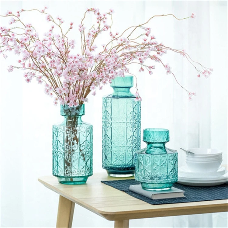Modern Glass Vase Decorative Flower Vase Flower Arrangement Vase Dining Table Centerpiece