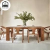 Modern Home Furniture Simple Style High Quality Pine Wood Customized Round Dining Table for Garden Restaurant Use