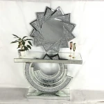 Modern Luxury U Shape Glass Decorative Wall Mirror Living Room Furniture Console Table