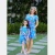 Import Mommy and Daughter Floral Printed Beach Short Sleeve  Casual Matching Family Clothe Maxi Dress Outfits Summer from China