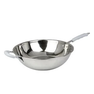 Most popular high quality wok pan stainless steel non stick fry pan China cooking pan