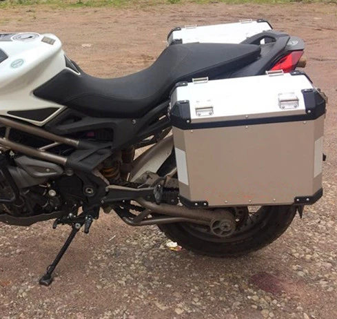 Motorcycle aluminum side panniers rear box tail boxes