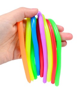 Mskweecolorful stress rope 24 pcs TPR Anti stress soft rubber noodle rope for kids Relieve stress