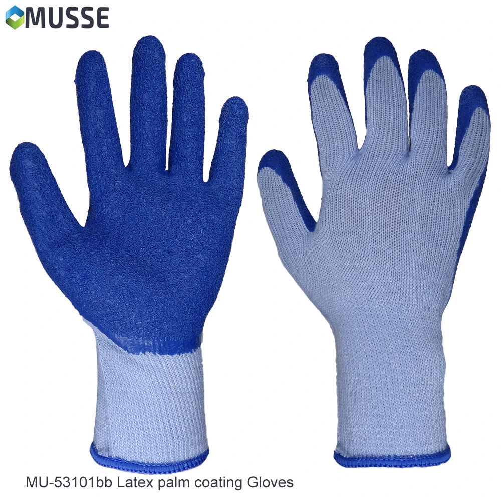 MU-53102bb 10G thumb crotch reinforced Latex Working safety gloves