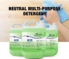 Multi- purpose liquid detergent with neutral pH for bathtub and room cleaning