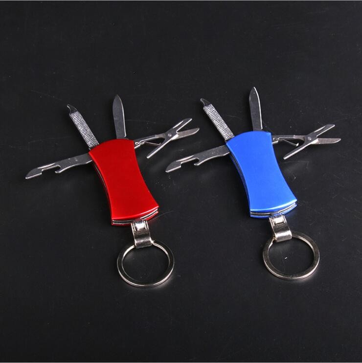 Multitool camping pocket knife four in one keychain folding knife