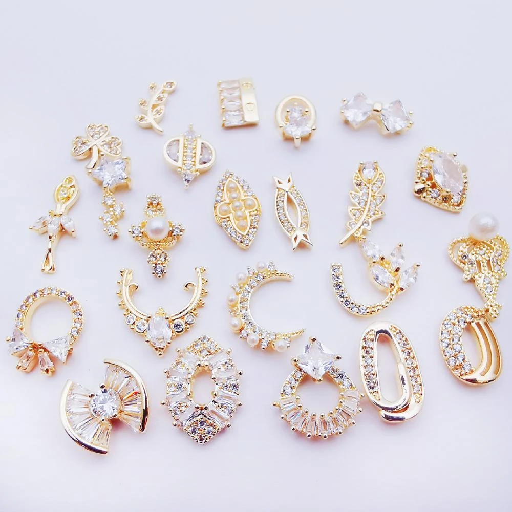 Nail zircon diamond nail paste nail accessories manufacturers supply spot wholesale genuine gold plating