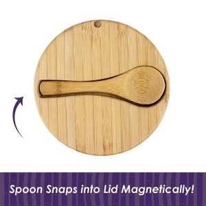 Natural kitchen useful high quality Totally Big Dipper Bamboo spice Salt Box with Spoon