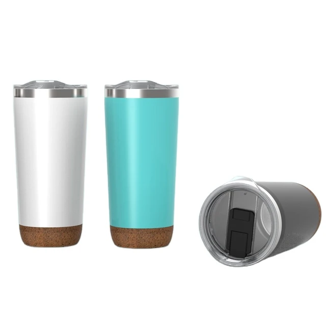 New 20 oz stainless steel travel mug with cork bottom