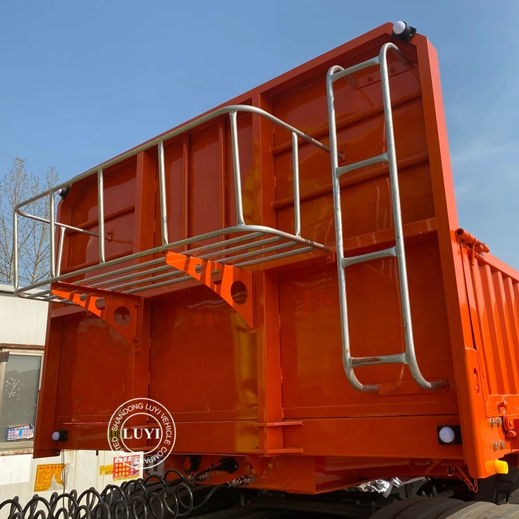 NEW 3 axles bulk cargo truck car trailer drop side insulated cargo semi trailer with high wall