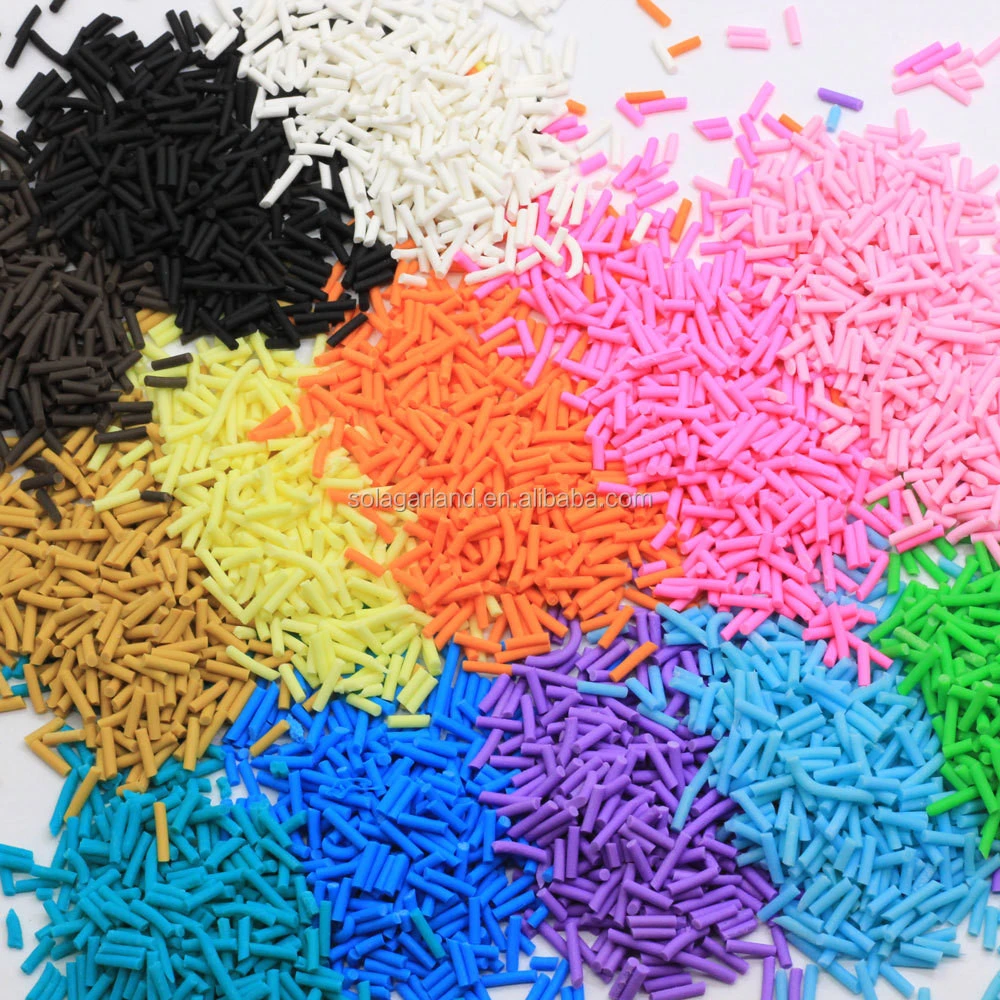 New 500g Rainbow Polymer Clay Confetti Sprinkles Slime Supplies Accessories Craft Miniature Food Birthday Nail Art without Hole