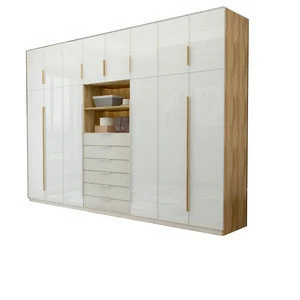 new arrival aluminum cabinets combination Ivory white simple style wardrobe