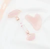 New Arrival Stay at Home Body Massage Tool Real Rose Quartz Set Face Mini Facial Roller Custom Box
