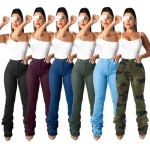New Arrivals Women Colored Stretchy Jeans Stacked Bottom Girls Fashion Skinny High Waist Denim Trousers Women Jeans