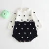New Breathable Cotton Crochet Baby Bodysuit Romper,Long Sleeve Knitted Baby Romper