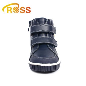 New Design Kids Sports Shoes High Ankle Sneaker for Boy Skateboard Leather Shoes Minions Design