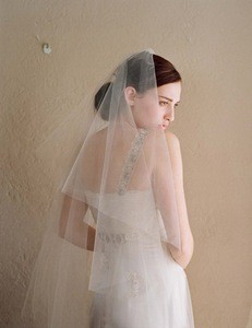 New design korean white bridal girl party wedding accessory veil wholesale
