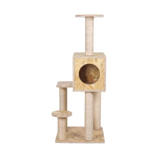New Design Luxurious OSB wooden assembled sisal cat tree cat scratching house