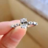 New Dove Egg Moissanite Diamond Ring Proposal Engagement S925 Silver Ring Female Gift
