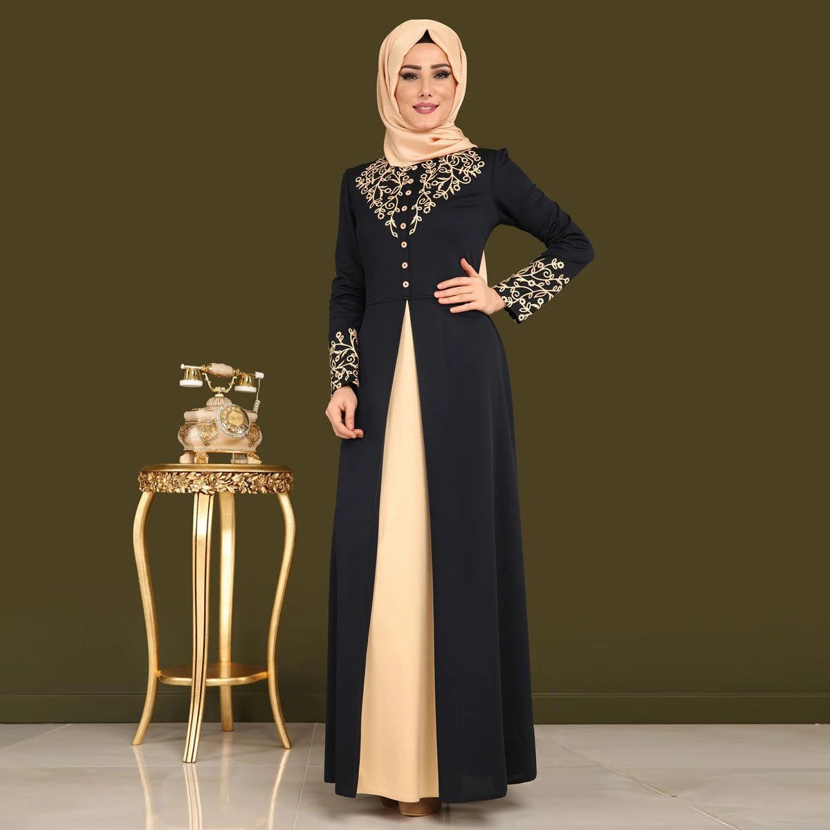 Buy New Elegant Arab Women Muslim Dress 4color Islamic Clothing
