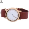 New high quality assurance luxury wholesale genuine leather men women branded custom logo wooden watch