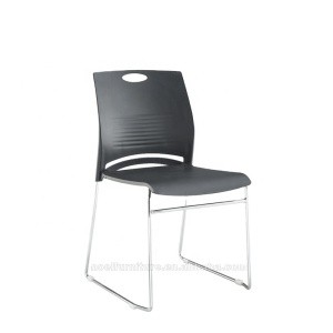 New Style Space Saving Black PP Plastic Metal Leg Stackable Dining Chairs