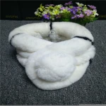 New winter real and faux rabbit fur wool scarf collar lady winter warm fur scarf otter rabbit hair collar set wholesale
