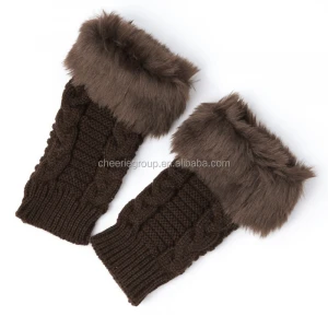 new winter warm keeping knit fingerless acrylic mitten glove
