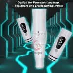 Newest Design Digital Coreless Motor Wireless Permanent Makeup Kit Microshading Tattoo Machine 5 Speeds Levels 2 Spare Battery
