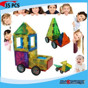 No.8565-35pcs Magnetic Toys for Kids DIY 3D Educational Intellectual Toys for Babies Block Toy Game for Children wholesale