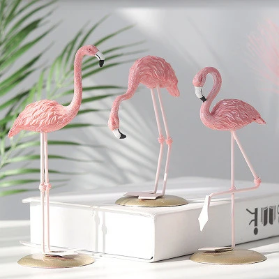Nordic Ins Flamingo Resin Decoration Living Room Bedroom Pink Girl Heart Birthday Gift Resin Moderns Home Decor