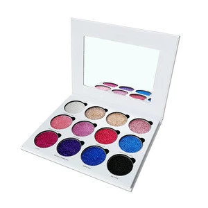 OEM 12 Color Pressed Glitter Eyeshadow Palette Rainbow Diamond Shimmer eye shadow