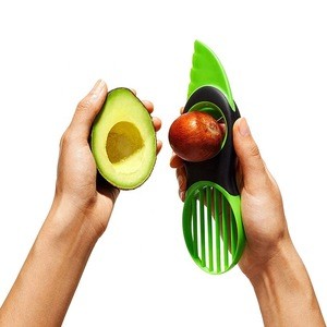 oem kitchen gadget tool fruit vegetable 3 in 1 core remover multifunctional cutting knife avocado slicer